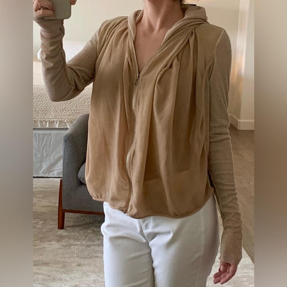 Tan sheer zip top. - Picture 1 of 4
